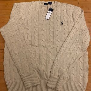MensLrg. Oatmeal colored, Polo sweater